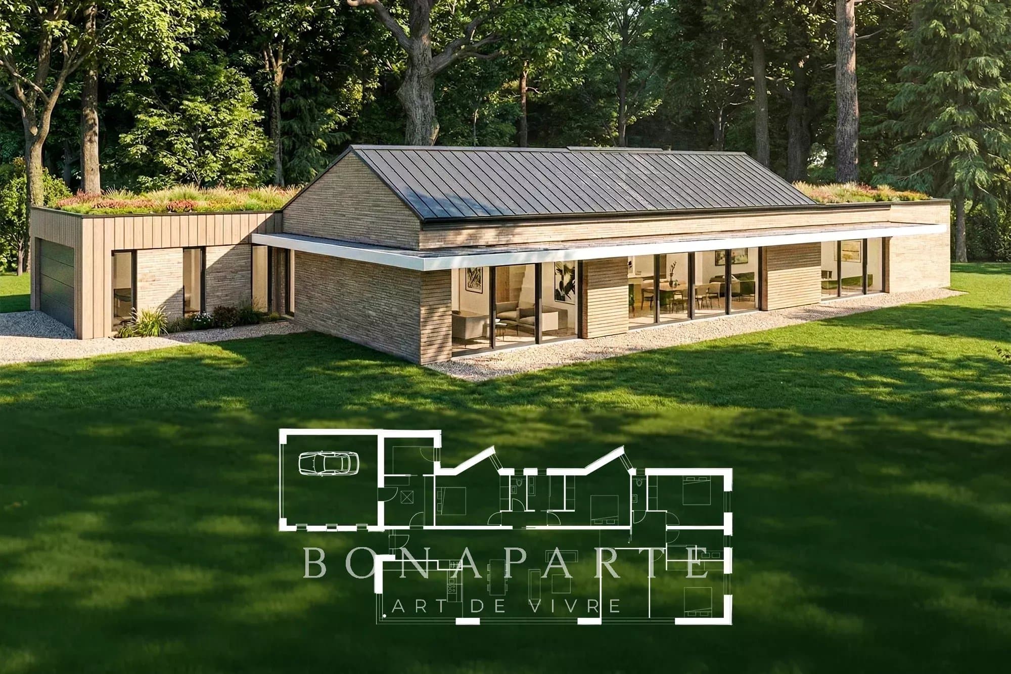 Building land - Golfe du Morbihan, VANNES - Le Vincin 6 200 m² boisé, permis purgé pour villa d'architecte