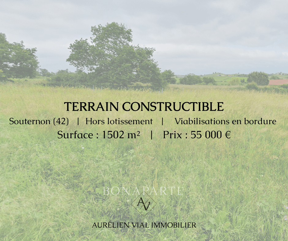 Grande parcelle de terrain à bâtir, au calme