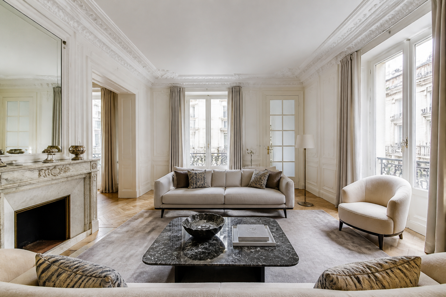 Reception apartment in Levallois-Perret